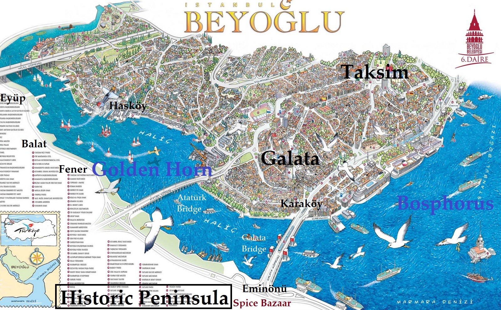 خريطة منطقة القرن الذهبي في إسطنبول