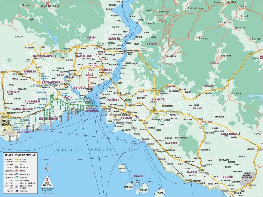 İstanbul İlçeler Haritası