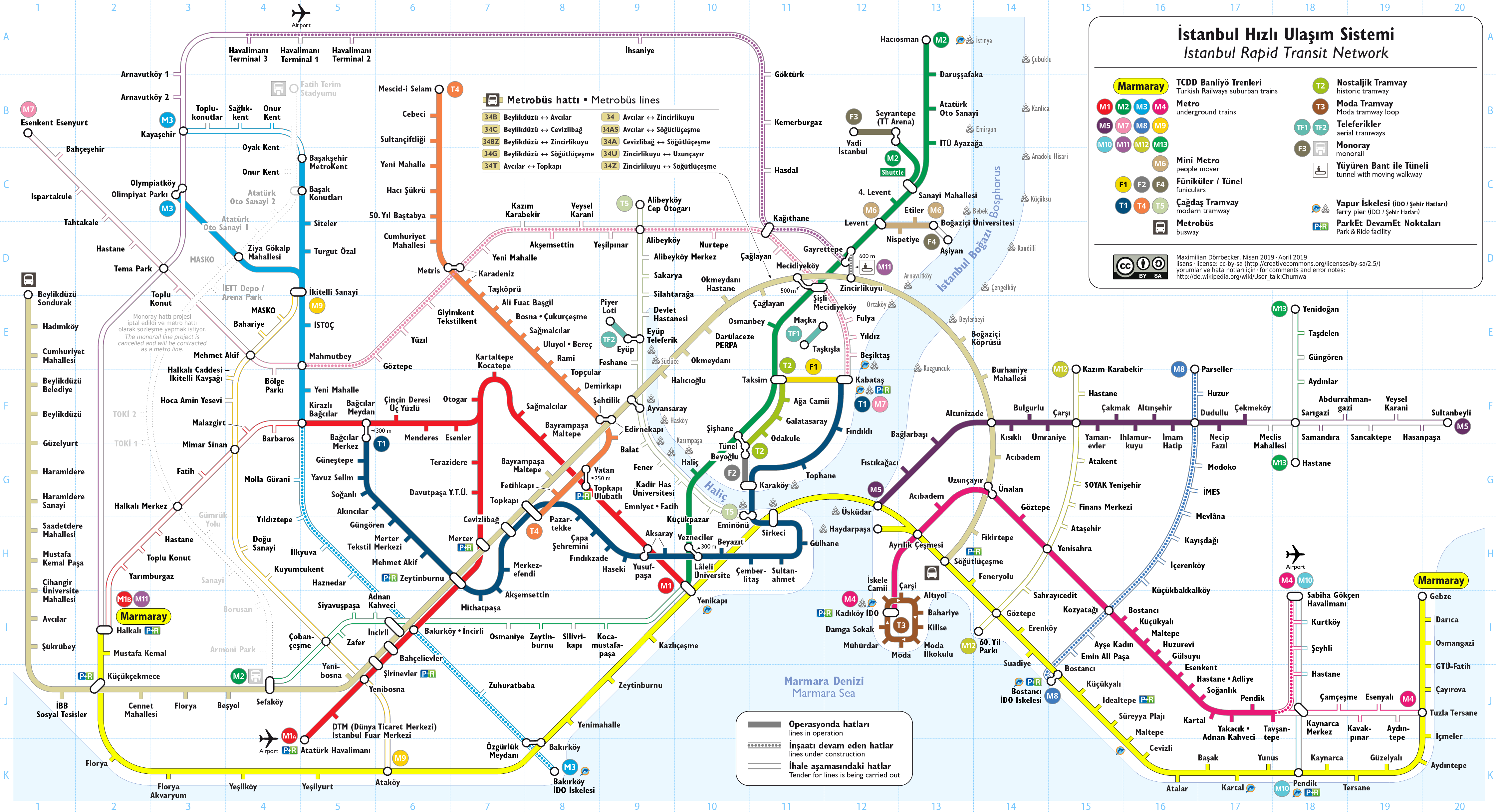 harta metrou istanbul Istanbul Metro and Tram Map PDF 2020   Istanbul Clues