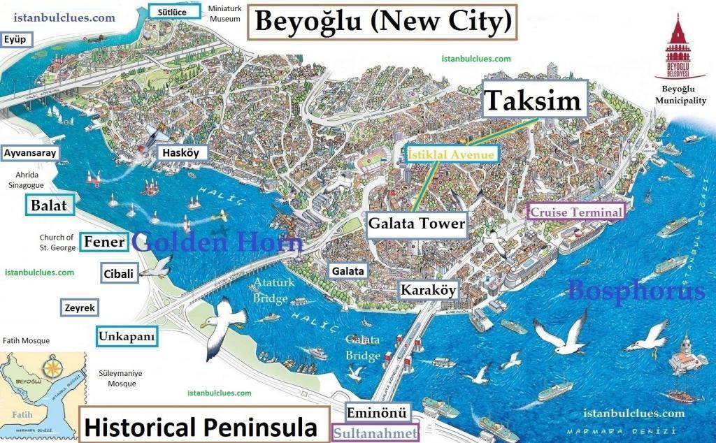 Golden Horn Map Istanbul