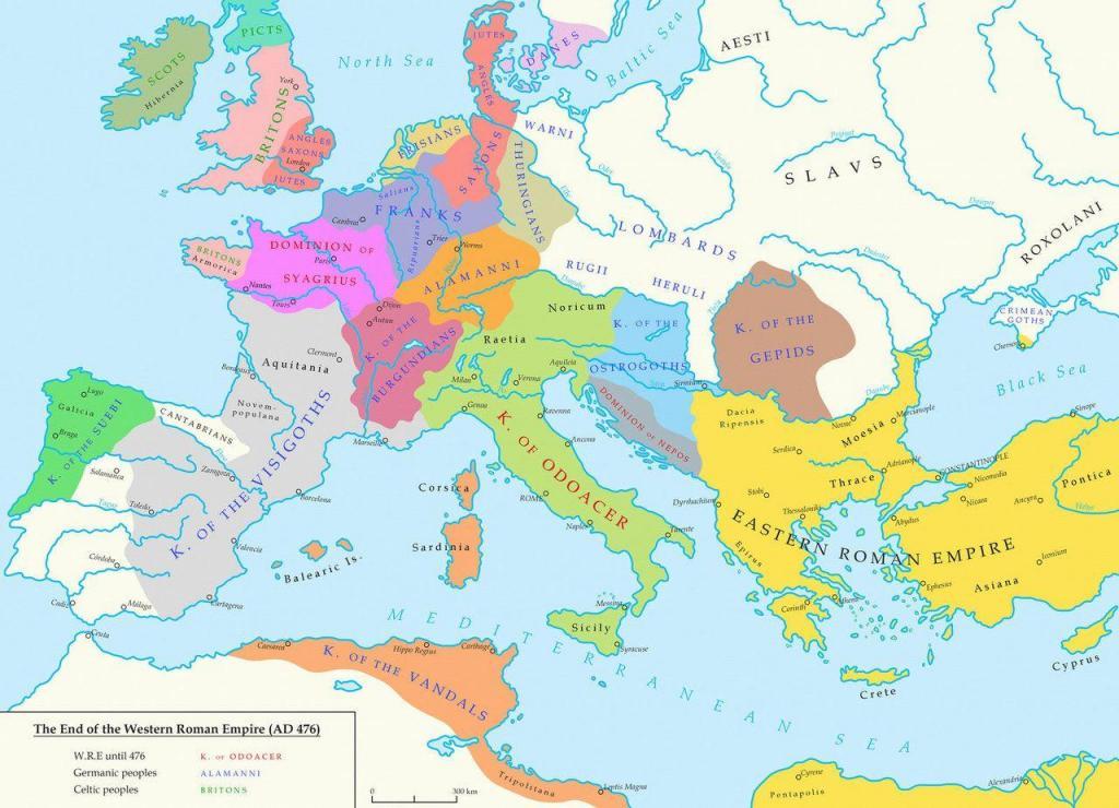 Fall of Western Roman Empire Map