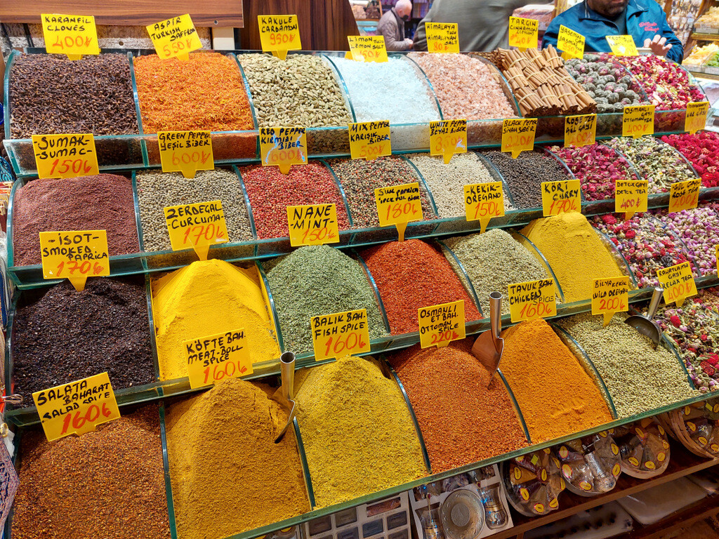 Turkish Spices in the Bazaar