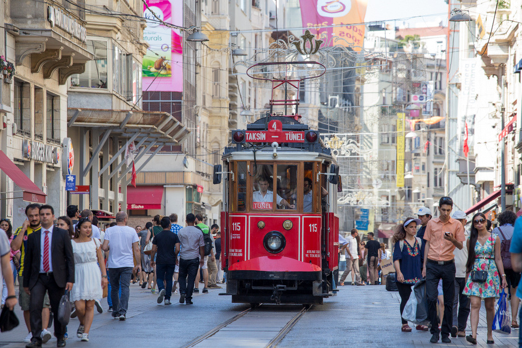 Istiklal Street in Istanbul, Turkey