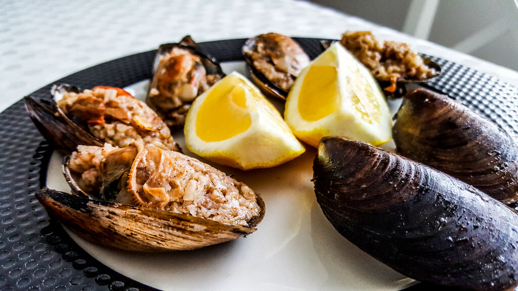 Midye Dolma or Stuffed Mussels in Istanbul